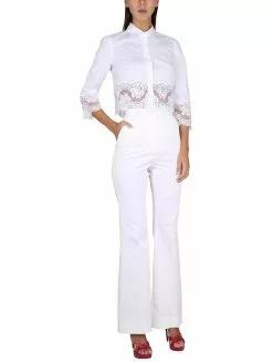 Dolce & Gabbana Short Shirt With Lace Inserts -Dolce & Gabbana Sales dg200323 002 3x t