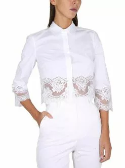 Dolce & Gabbana Short Shirt With Lace Inserts -Dolce & Gabbana Sales dg200323 002 4x t