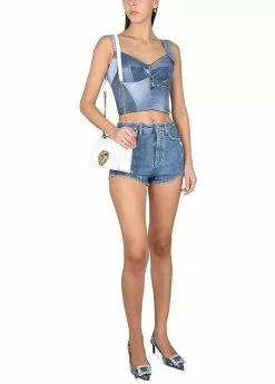 Dolce & Gabbana Patchwork Denim Bustier -Dolce & Gabbana Sales dg210323 009 1x t