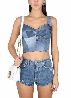 Dolce & Gabbana Patchwork Denim Bustier -Dolce & Gabbana Sales dg210323 009 4x t