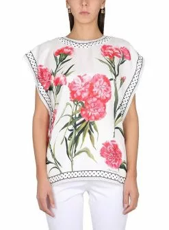 Dolce & Gabbana Carnation Print Blouse