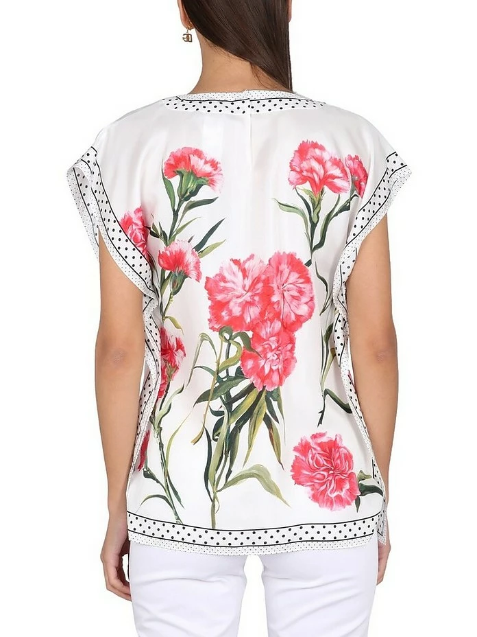 Dolce & Gabbana Carnation Print Blouse 2 Dolce & Gabbana Carnation Print Blouse - Image 2