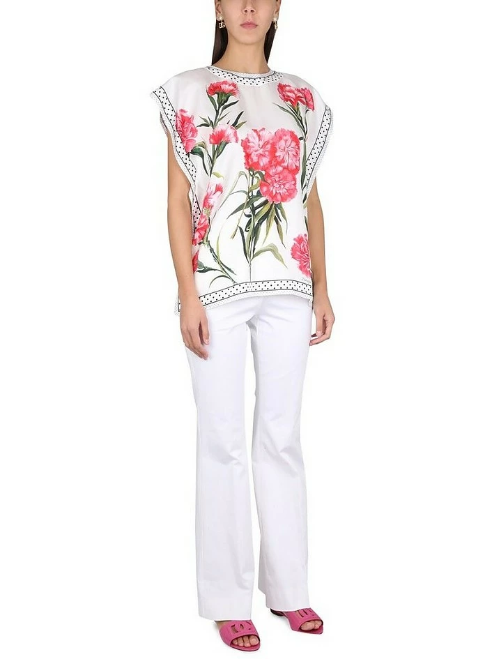 Dolce & Gabbana Carnation Print Blouse 3 Dolce & Gabbana Carnation Print Blouse - Image 3