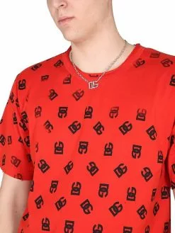 Dolce & Gabbana T-Shirt With All Over Logo -Dolce & Gabbana Sales dg420323 024 4x t