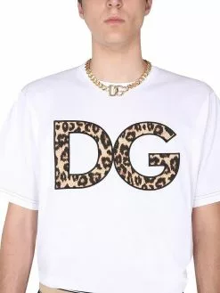 Dolce & Gabbana T-Shirt With Leopard Patch -Dolce & Gabbana Sales dg420621 011 4x t