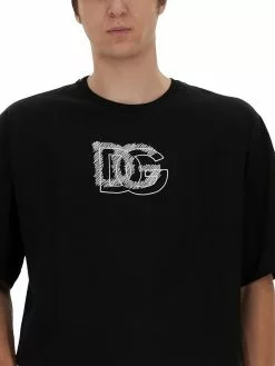 Dolce & Gabbana T-Shirt With Logo Embroidery -Dolce & Gabbana Sales dg420622 021 3x t