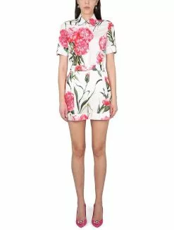 Dolce & Gabbana Short Jumpsuit With Carnation Print