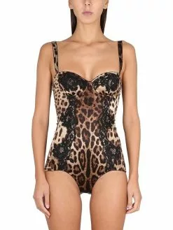 Dolce & Gabbana Silk Balconette Underwear Bodysuit