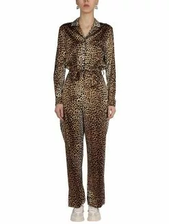 Dolce & Gabbana Animal Pattern Satin Jumpsuit