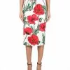 Dolce & Gabbana Poppy Print Longuette Skirt