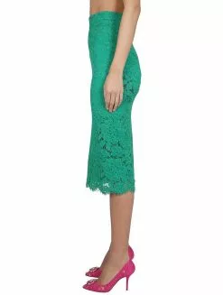 Dolce & Gabbana Stretch Lace Midi Skirt -Dolce & Gabbana Sales dg650323 010 3x t