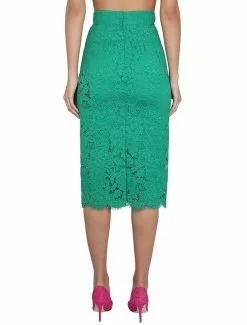 Dolce & Gabbana Stretch Lace Midi Skirt -Dolce & Gabbana Sales dg650323 010 4x t