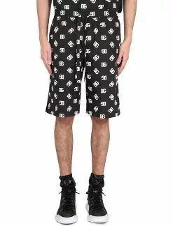 Dolce & Gabbana Bermuda With Logo Print