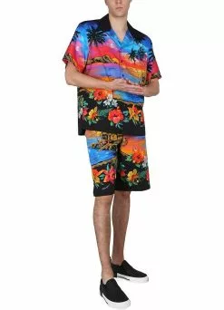 Dolce & Gabbana Bermuda Shorts With Sunset Print -Dolce & Gabbana Sales dg800323 003 1x t