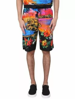 Dolce & Gabbana Bermuda Shorts With Sunset Print