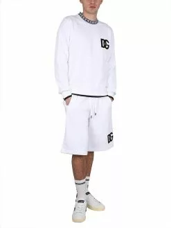 Dolce & Gabbana Jogging Bermuda Shorts With Logo Embroidery