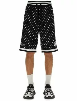 Dolce & Gabbana Jogging Bermuda Shorts With Polka Dot Print